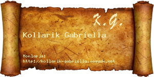 Kollarik Gabriella névjegykártya